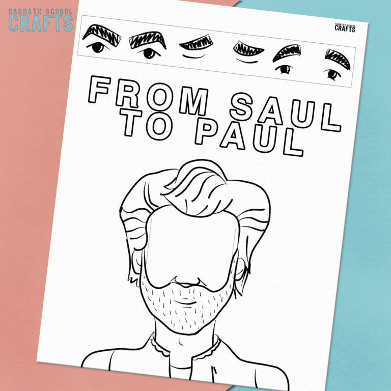 image of the bible craft saul becomes paul on a pink and blue background