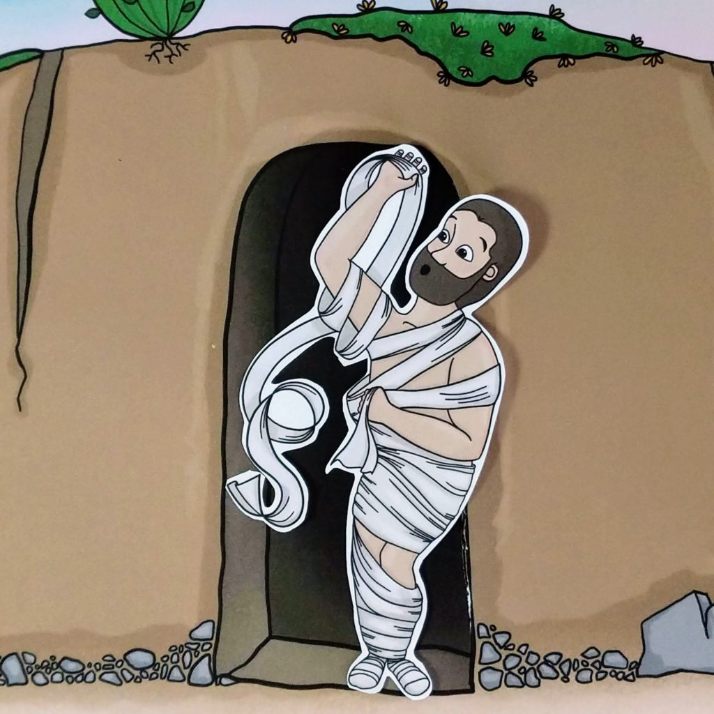 image of lazareth coming out of the tomb
